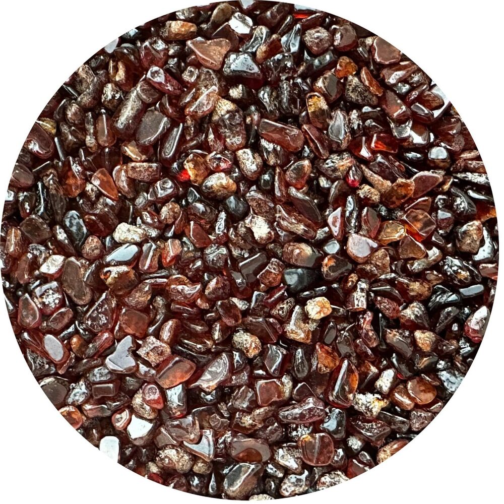 7585 Wholesale Natural Semi Tumbled Orange Garnet Gemstone Chips, Crushed